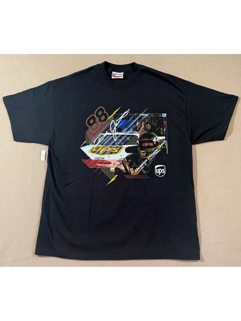Chase Authentics Dale Jarrett #88 UPS NASCAR Racing Graphic T-Shirt Black L